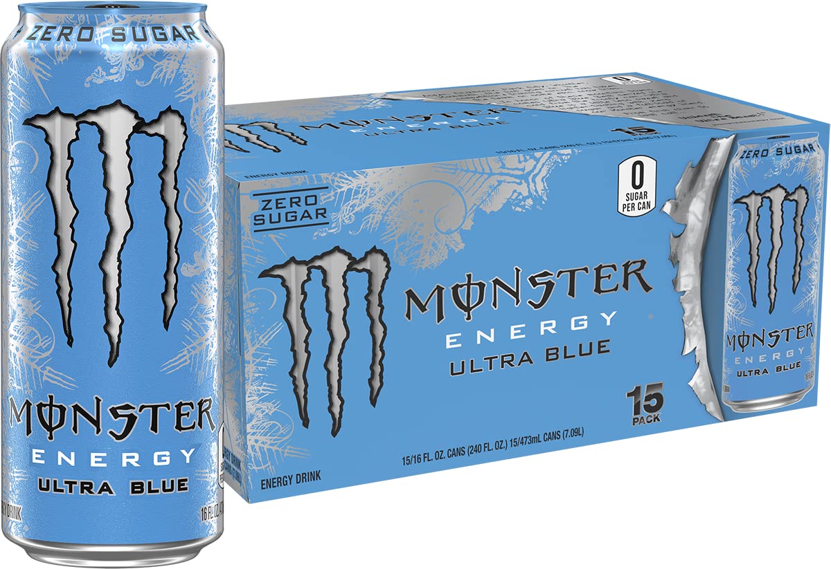 Monster Energy Zero Ultra Sugar Free Energy Drink - 16 Oz | Pack of 15 Cans
