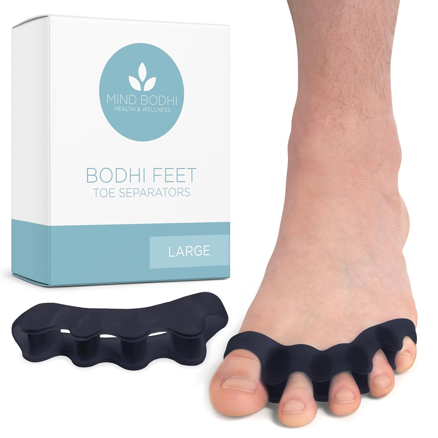 Toe Separators for Men and Women - Comfortable Blue Toe Spacers for Alignment | Regular Size