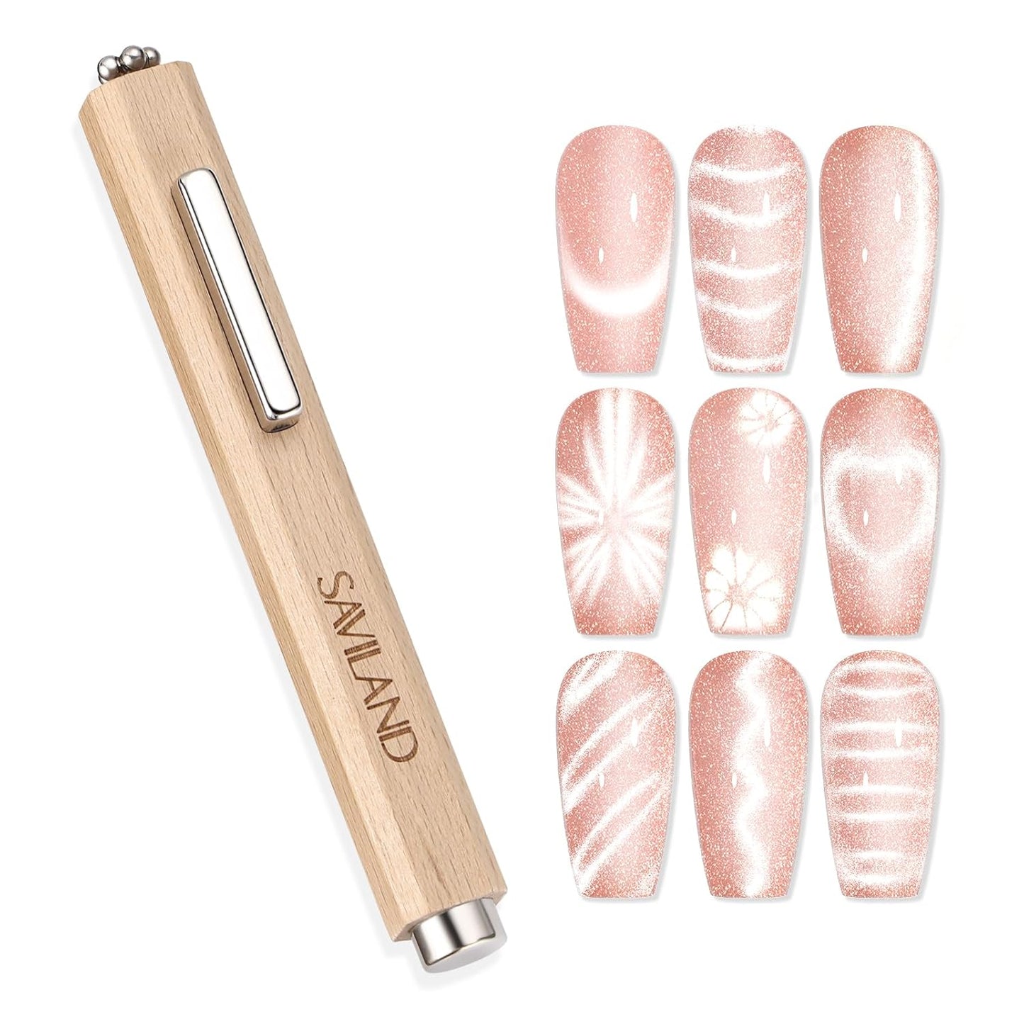 Cat Eye Magnet for Nails - 9PCS Dual-Ended Nail Art Tools | Strong Magnet for DIY Salon & Home Use