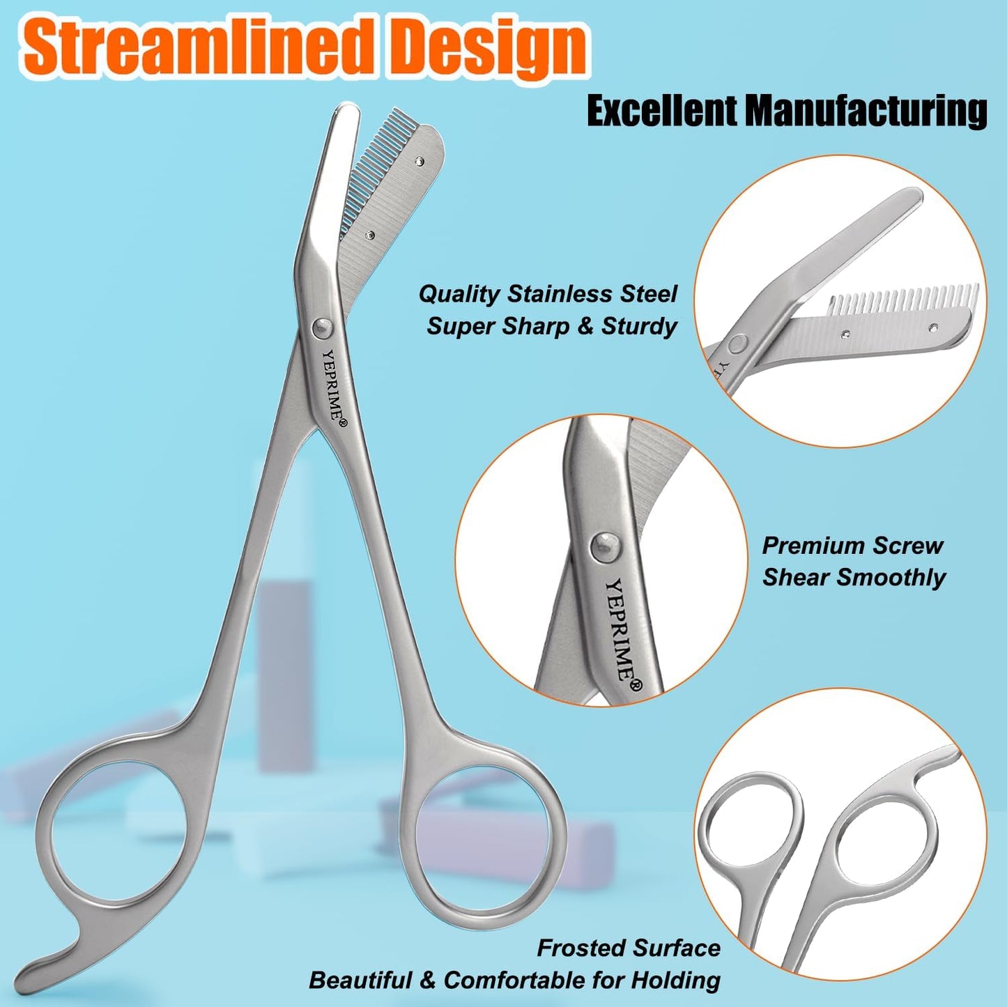 Eyebrow Trimming Scissors Set - Stainless Steel with Comb | Perfect Gift for Men & Women