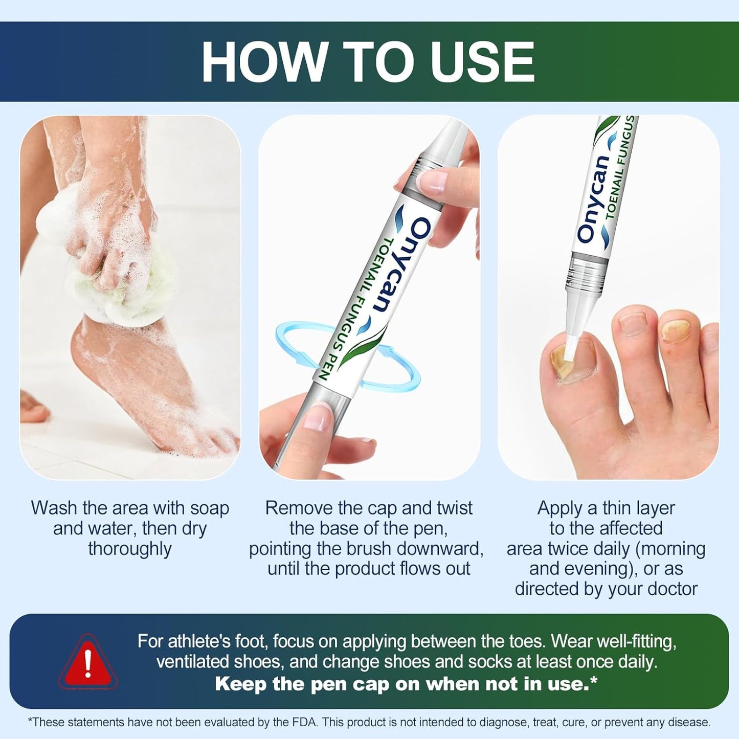 Toenail Fungus Treatment Pen - Extra Strength 25% Undecylenic Acid | Repair Discolored, Thick Nails - 5 Pens