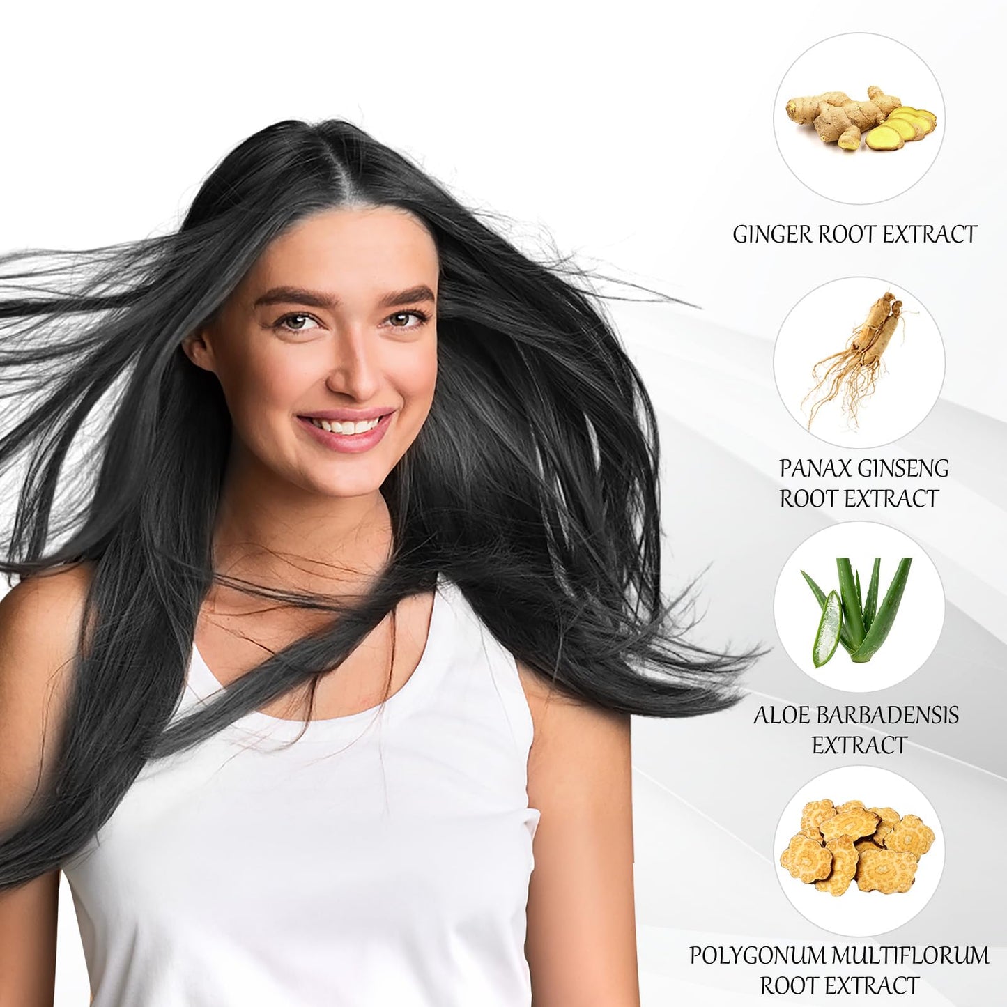 KAISASA Black Hair Dye Shampoo 3 in 1, Hair Color Shampoo for Cover Grey Hair, Hair Dye Shampoo for Men and Women (Black)