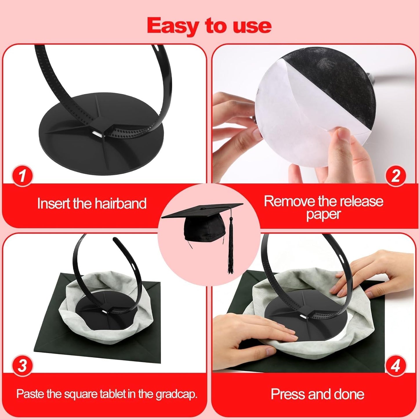 Graduation Cap Headband - Firm Anti-Fall Hairband for New Grads | Stylish & Comfortable Design