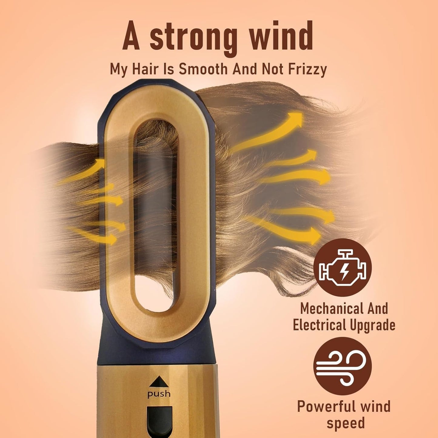 Hair Dryer Brush 5 in 1, Negative Ion Blow Dryer Brush Set - 110,000 RPM High- Speed Hot Air Brush Air Styler Curling Wrap Air Curler, Curling Iron Hair Styling Tool for Straight Curl Drying Smoothing