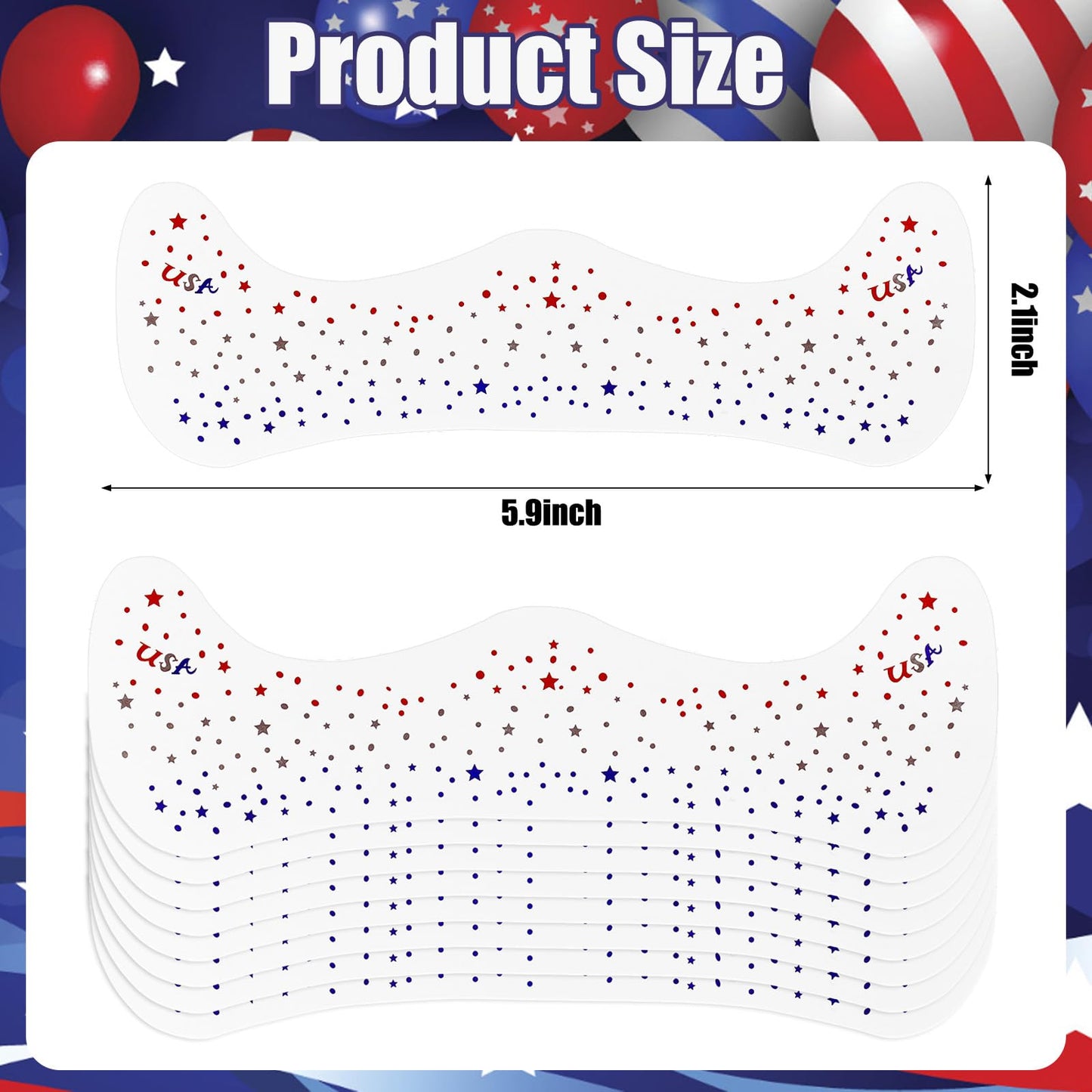 8 Pcs Patriotic Freckles 4th of July Freckles Face Tattoo Red White and Blue Glitter Face Tattoo 4th of July Outfits for Independence Day