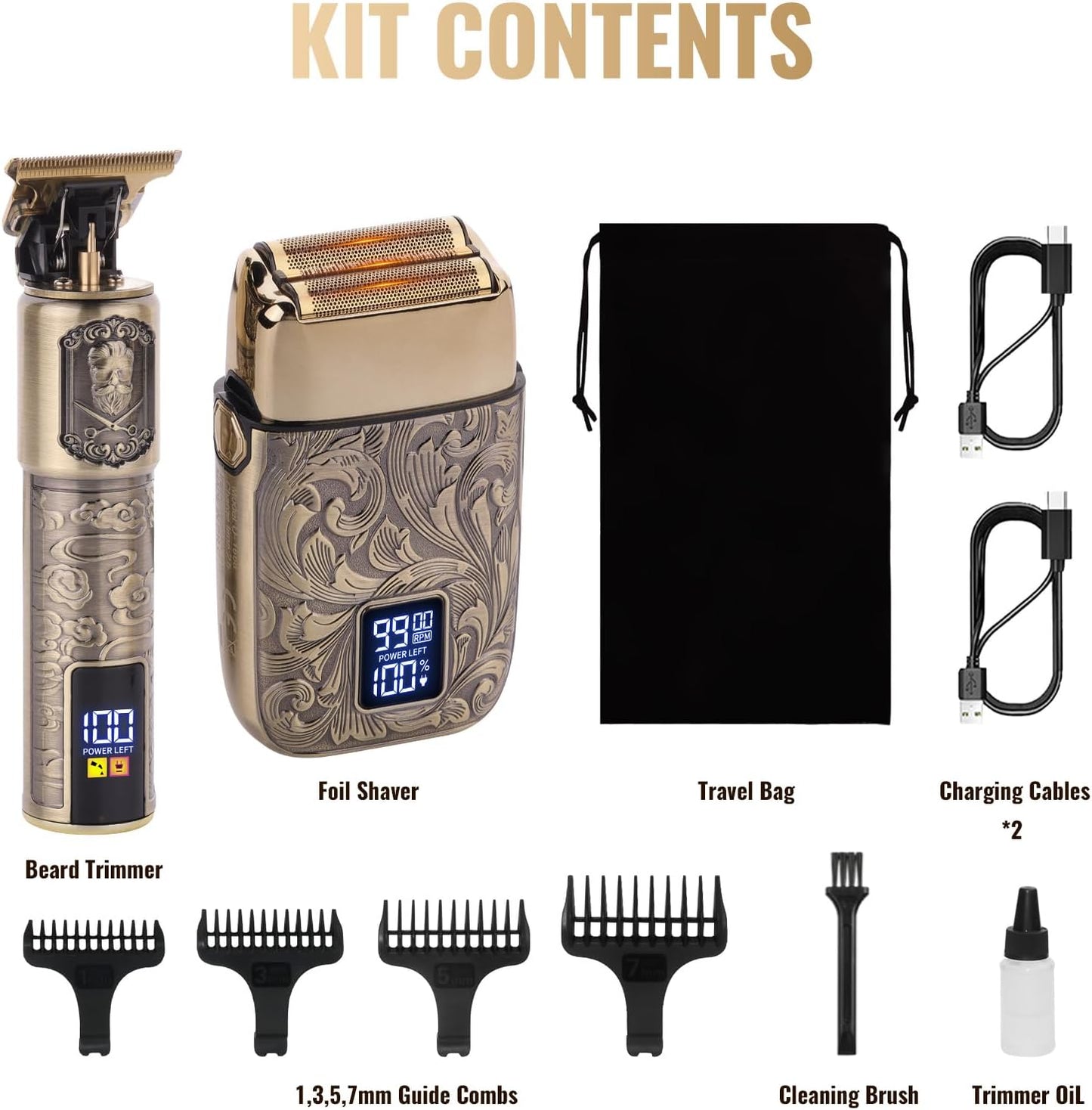 Electric Razor for Men - Ufree Foil Shaver & Beard Trimmer Grooming Kit | Cordless Hair Clippers for Bald Heads
