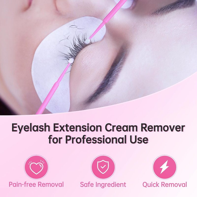Eyelash Extension Remover Cream - Safe & Fast Dissolution | Low Irritation 5g (White)