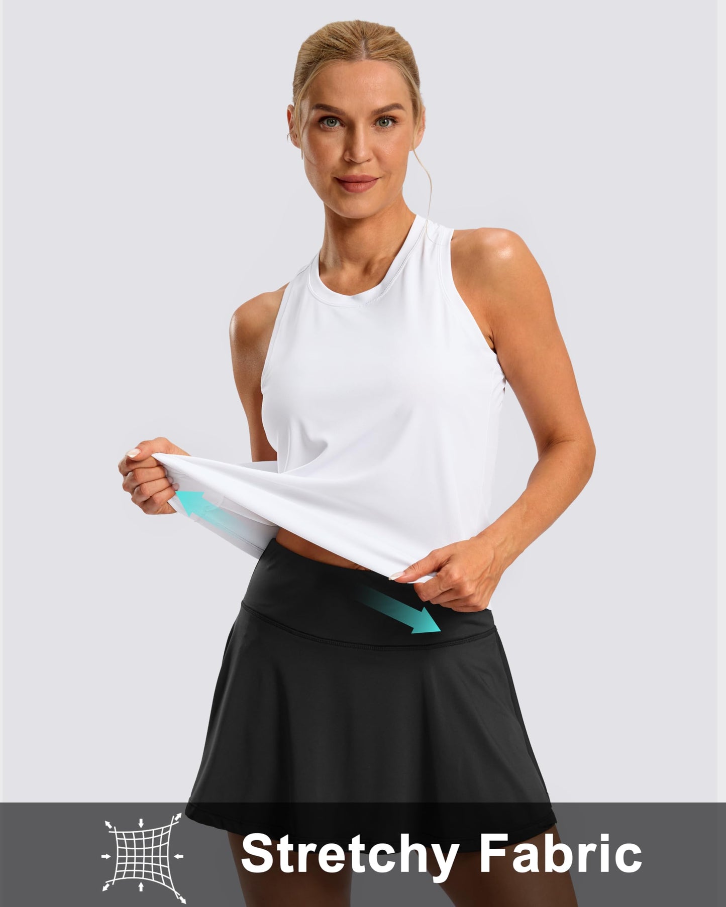 G Gradual Women's Workout Tank Tops Racerback Athletic Yoga Tops Loose Fit Sleeveless Running Gym Sports Shirts for Women(White,M)