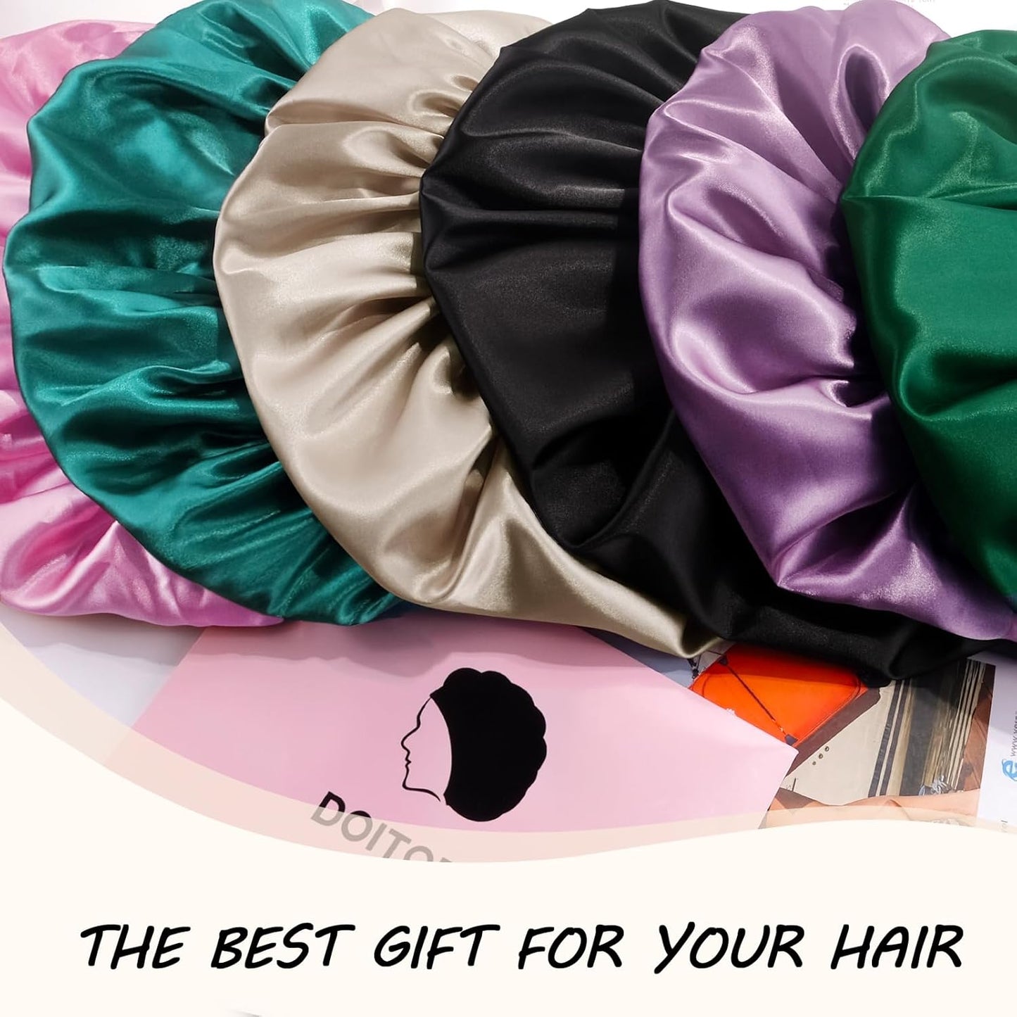 Silk Bonnet for Sleeping | Adjustable Soft Satin Lined Night Cap - Double Layer Design