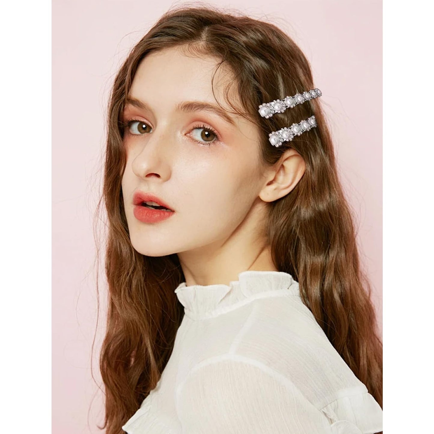 4pcs Rhinestone Hair Barrettes for Women Leaf Wedding Hair Pins Crystal Bobby Pins Silver Bridal Hairpin Clips for Brides Bridesmaids Flower Girls