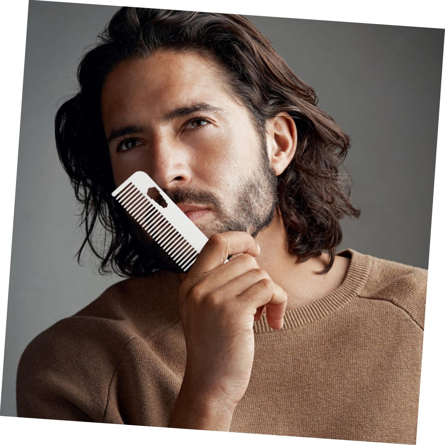 Beaupretty Beard Comb 5.51 Inch Fine Tooth Anti-Static Mustache Comb for Men Heat Resistant Grooming Tool for Styling Detangling and Moisturizing Facial Hair