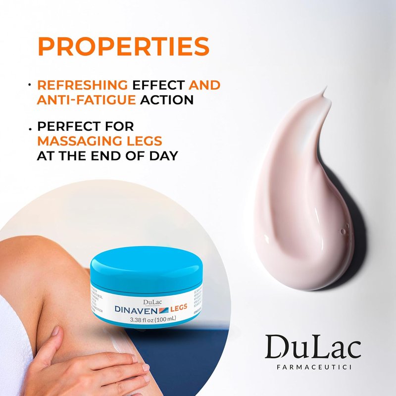 Dulac Cooling Leg Gel Cream - Refreshing Diosmin & Menthol Formula | Fast-Absorbing 3.38 fl oz