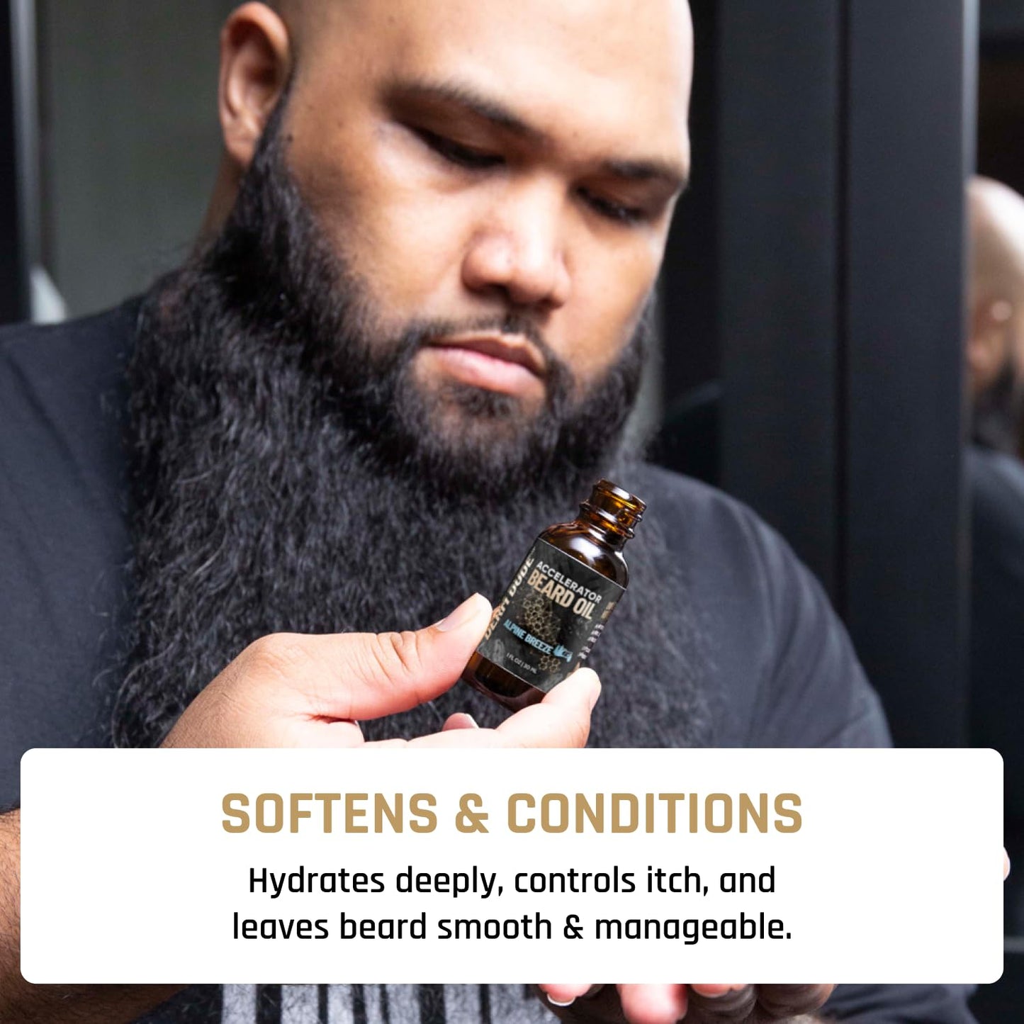 Derm Dude Accelerator Beard Growth Oil for Men | With Castor Oil & Jojoba Oil for Hair Growth | Promotes Thicker Fuller Beard | Hydrate & Soften Facial Hair, Non-Greasy - Morning Woodsy 1oz