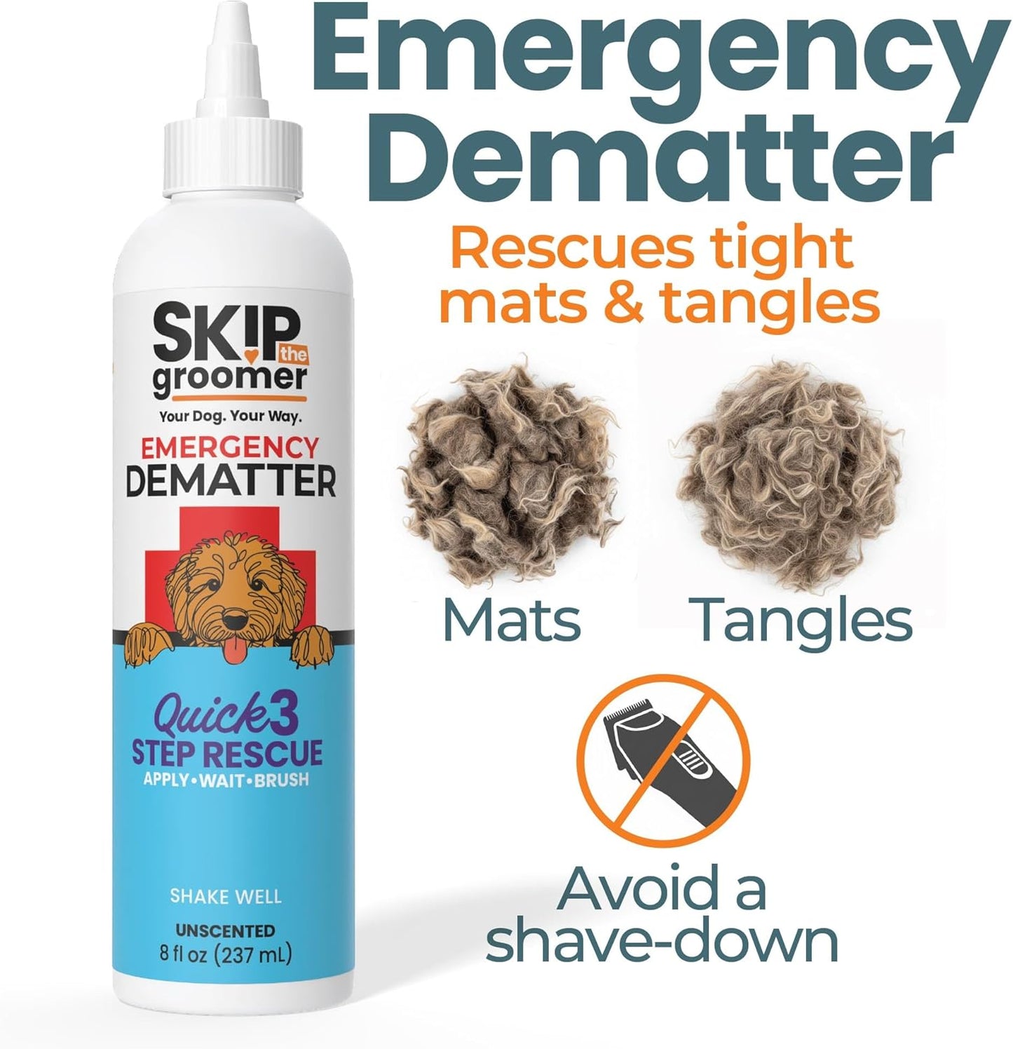 Emergency Dematter Cream & Rake Brush Bundle | At-Home Mat Relief for Goldendoodles, Poodles & Doodles
