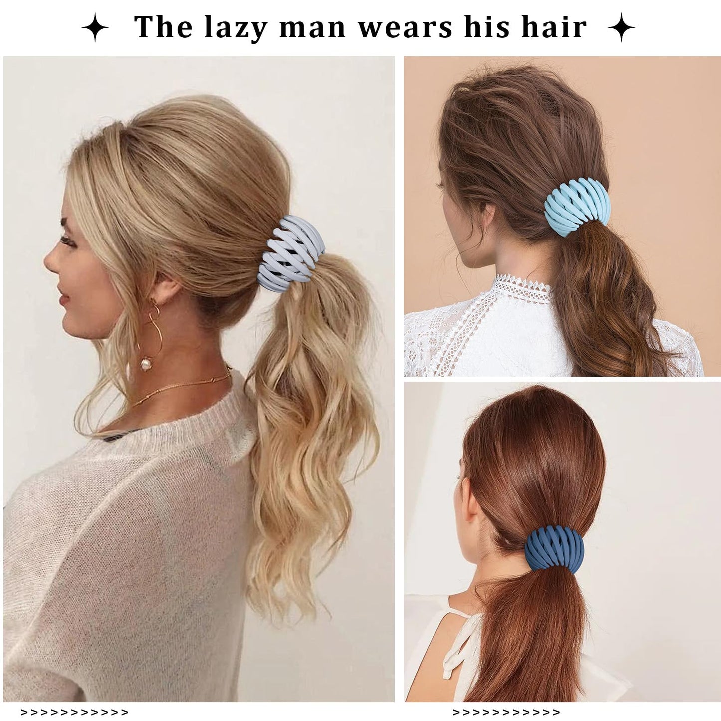 6Pcs Bird Nest Magic Hair Clips Hair Nest for Bun Strong Ponytail Holders for Women Girls