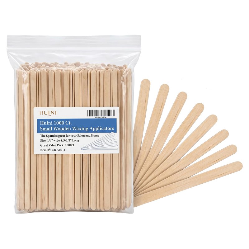 Huini 1000 Ct. Wooden Waxing Applicators Sticks for Face & Eyebrows Wax Spatula Hair Removal CD-S02-3