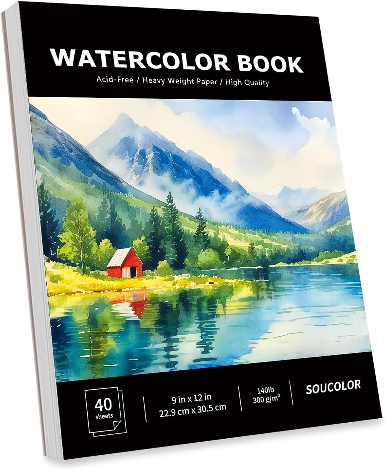 Soucolor Sketch Book - 9" x 12" Top Spiral Bound, 100 Sheets Acid-Free Drawing Paper | Ideal for Kids, Adults & Artists
