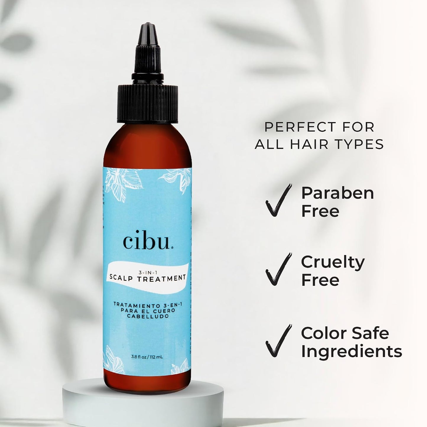 CIBU 3-in-1 Scalp Treatment - Soothing Peppermint Herbal Rinse | Exfoliating Care for Healthy Hair - 3.8oz