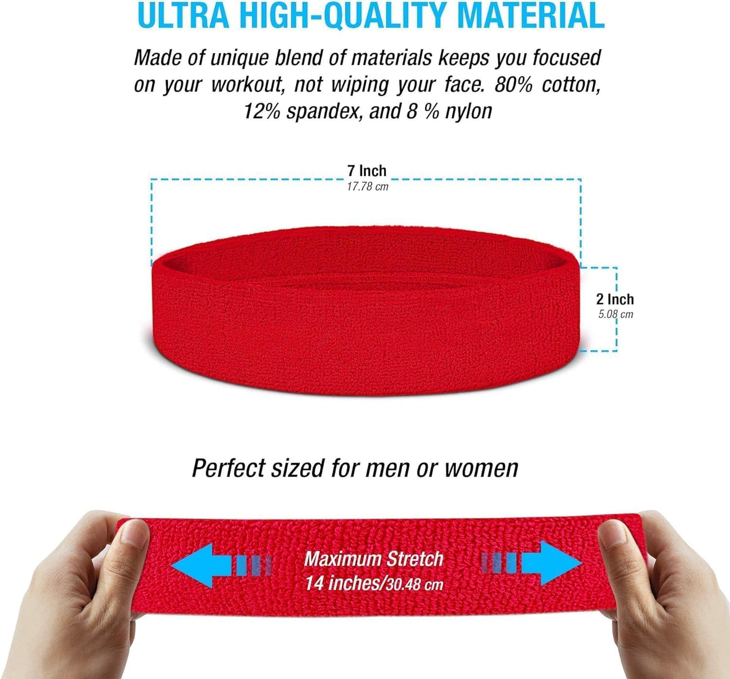 Suddora Sweatbands Set - Moisture-Wicking Athletic Bands | 2 Wristbands & 1 Headband for Gym, Yoga, Tennis, Basketball