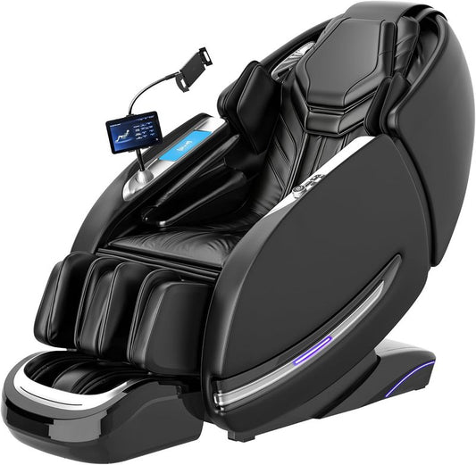 Full Body Massage Chair - Zero Gravity SL-Track Shiatsu Recliner with 12 Auto Modes, Heated Waist & Calf | L183 Black