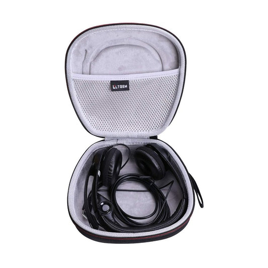 Headset Headphone Case Compatible with Logitech H390, H430, H570e, Zone 300, Zone 301 or JLab Go Work, JIAMQISHI, EAGLEND Headset, Black+Gray(Case Only)