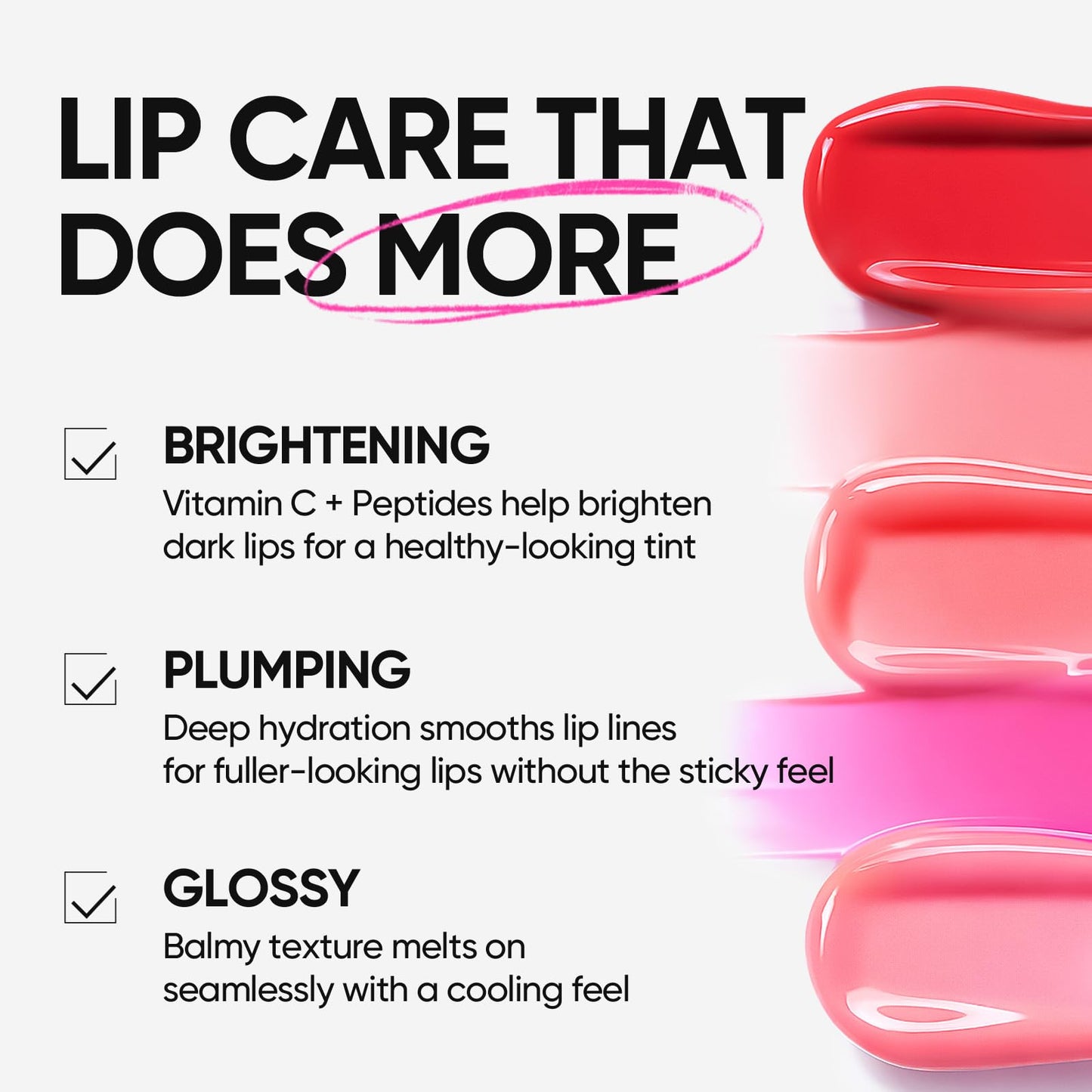 SKINTIFIC Peptide Brightening Lip Serum, Hydrating & Plumping Tinted Lip Gloss, Moisturizing Lip Balm with Polypeptides & Squalane for Glossy Sheer, Smooth Lips(05 Peach Rose)