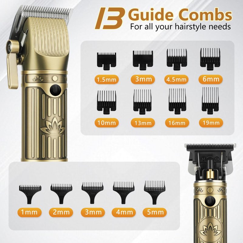 Saoilli Hair Clippers for Men Professional,Beard Trimmer Hair Trimmer Kit,Cordless Clippers and Trimmers Set,Electric Razor Shavers for Men,Nose Trimmer Mens Grooming Kit for Barber,LED Display