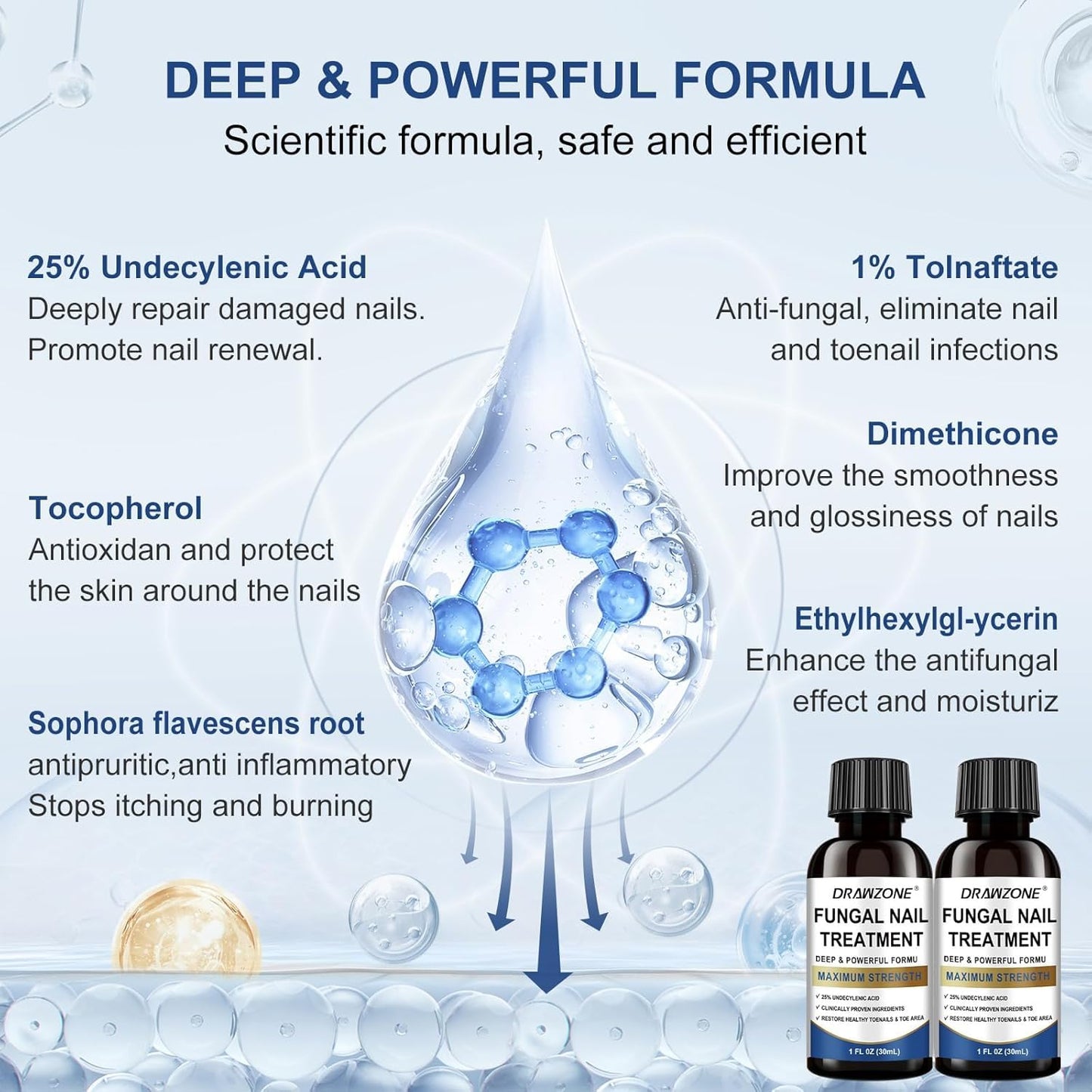 Toenail Fungus Treatment Extra Strength with 25% Undecylenic Acid, Ingrown toenail treatment, nail repair, Fungus nail treatment, yellow toenail, Damaged Nails foot fungus treatment extra strength