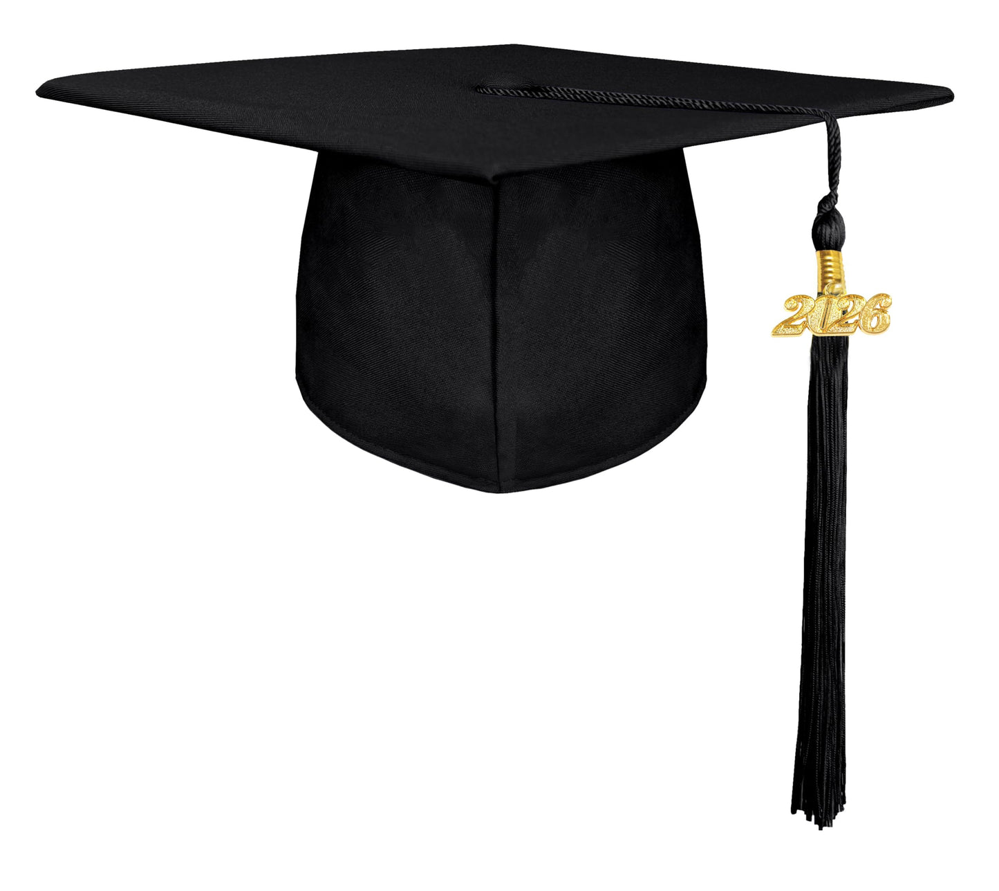 gradois Unisex Adult Matte Graduation Cap with 2026 Tassel Year Charm for High School & Bachelor Master Black