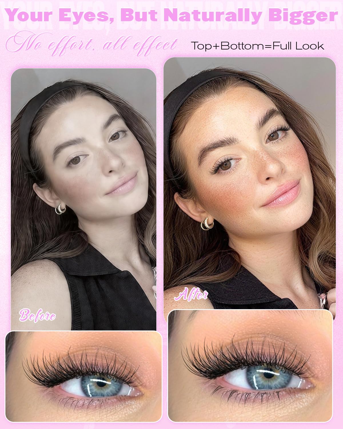 Wtvane Natural Lash Clusters Wispy Eyelash Clusters Lashes DIY 8-14mm Venus Lash Extensions with 6mm Bottom Lash Clusters Invisible Band Lashes Short Cluster Eyelash Extensions Natural Look