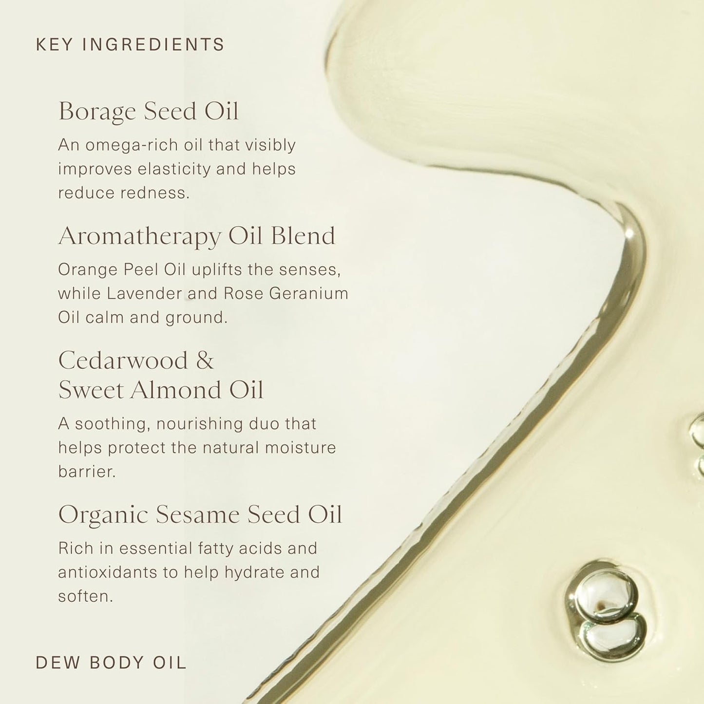 Dew Body Oil - Hydrating Dry Body Oil for Women | Fast-Absorbing, Non-Greasy, 3.4 Fl Oz