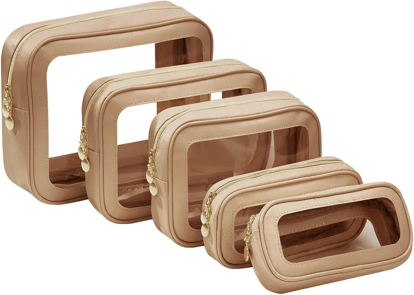Clear Diaper Bag Organizer Pouch Set - 5PCS Waterproof Zipper Bags | TSA Approved Travel Essentials for Women & Kids