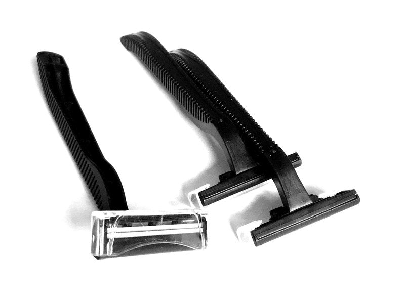 1,000 Box of Low-Cost Bullet Blades Black Razor Blades Disposable Stainless Steel Hospitality Quality Shavers High End Twin Blade Razors for Men and Women