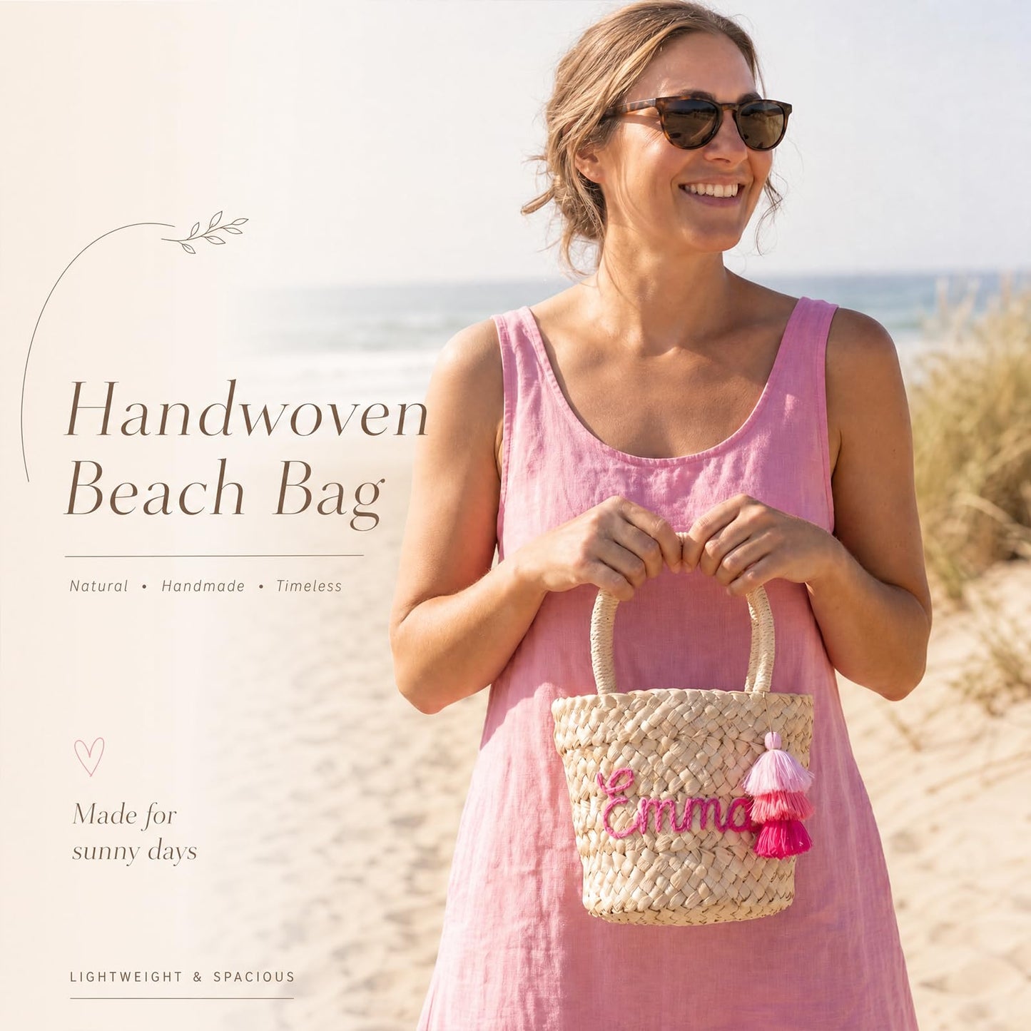 Abbylike 6 Pcs Mini Straw Tote Bags with Tassel Keychains, Woven Beach Handbags with Lining DIY Handmade Gift Bags for Bachelorette Party, Bridal Shower, Beach, Picnic & Girls Trip