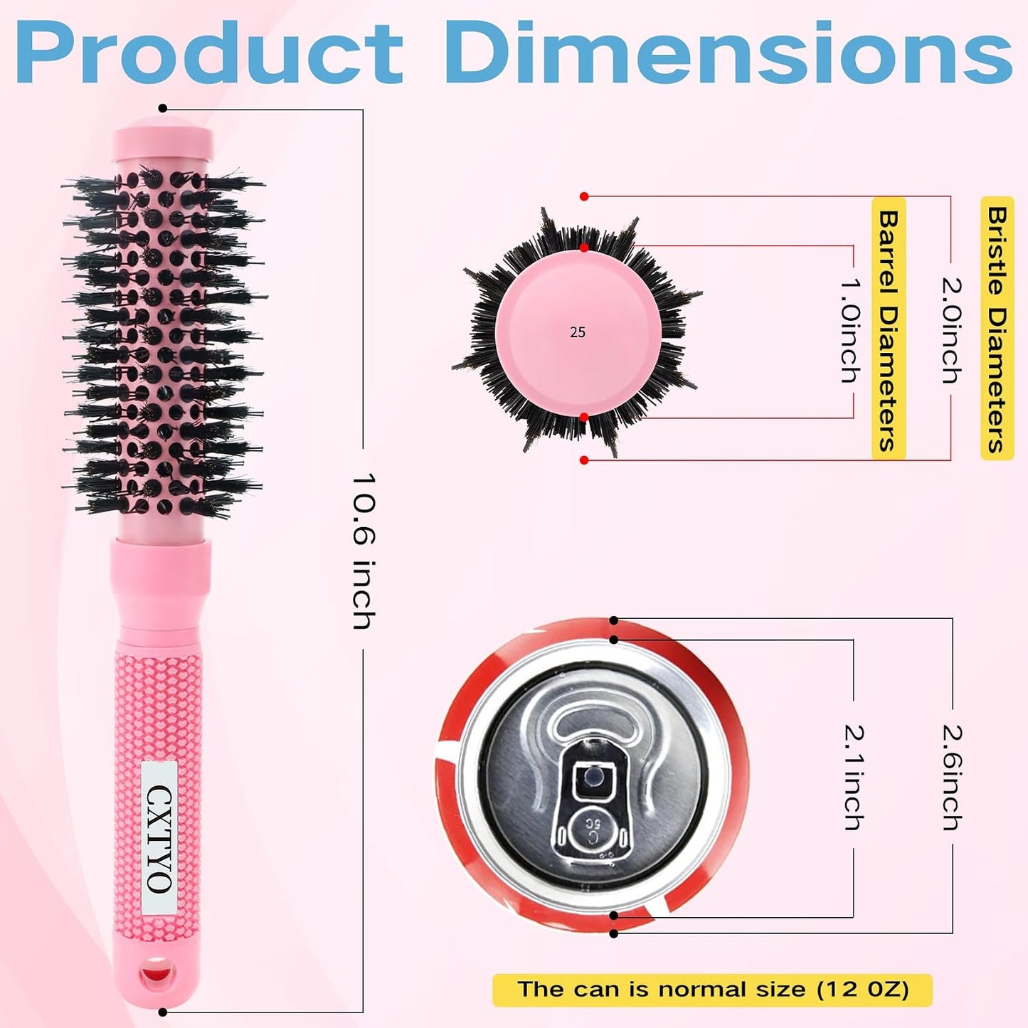 Round Brush for Blowout - Nano Thermal Ceramic & Ionic Tech for Short Hair | 2.0 Inch Barrel