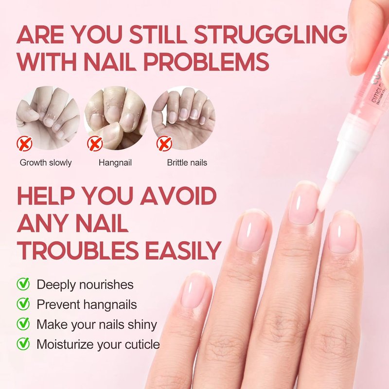 Cuticle Oil Pen Set - 8 Pcs Nourishing Nail Oil for Dry Cuticles | Revitalizing Flavors & Strengthening Care