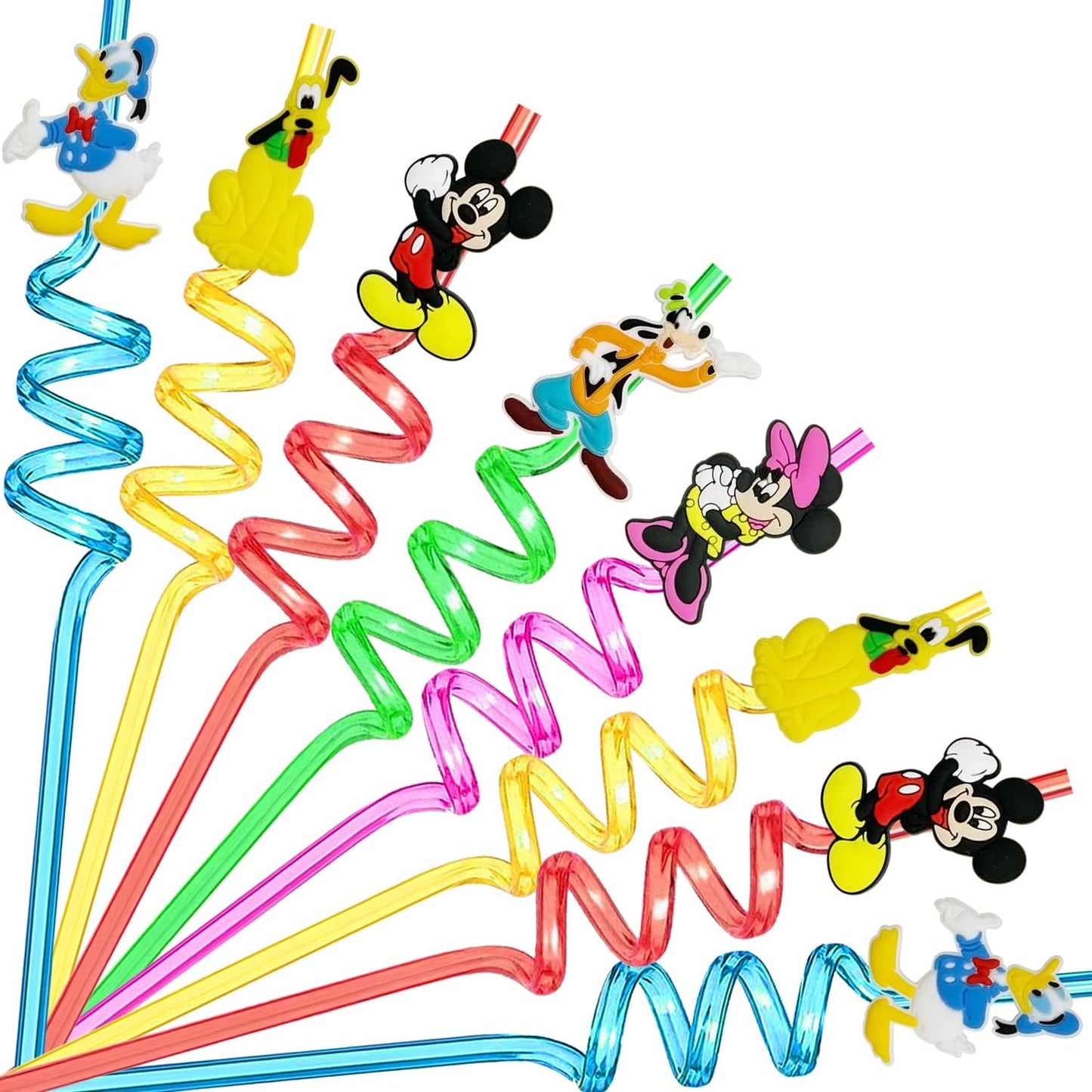 Mouse Straws - 25pcs Reusable Party Supplies with 2 Cleaning Brushes | Fun Birthday Favors for Kids