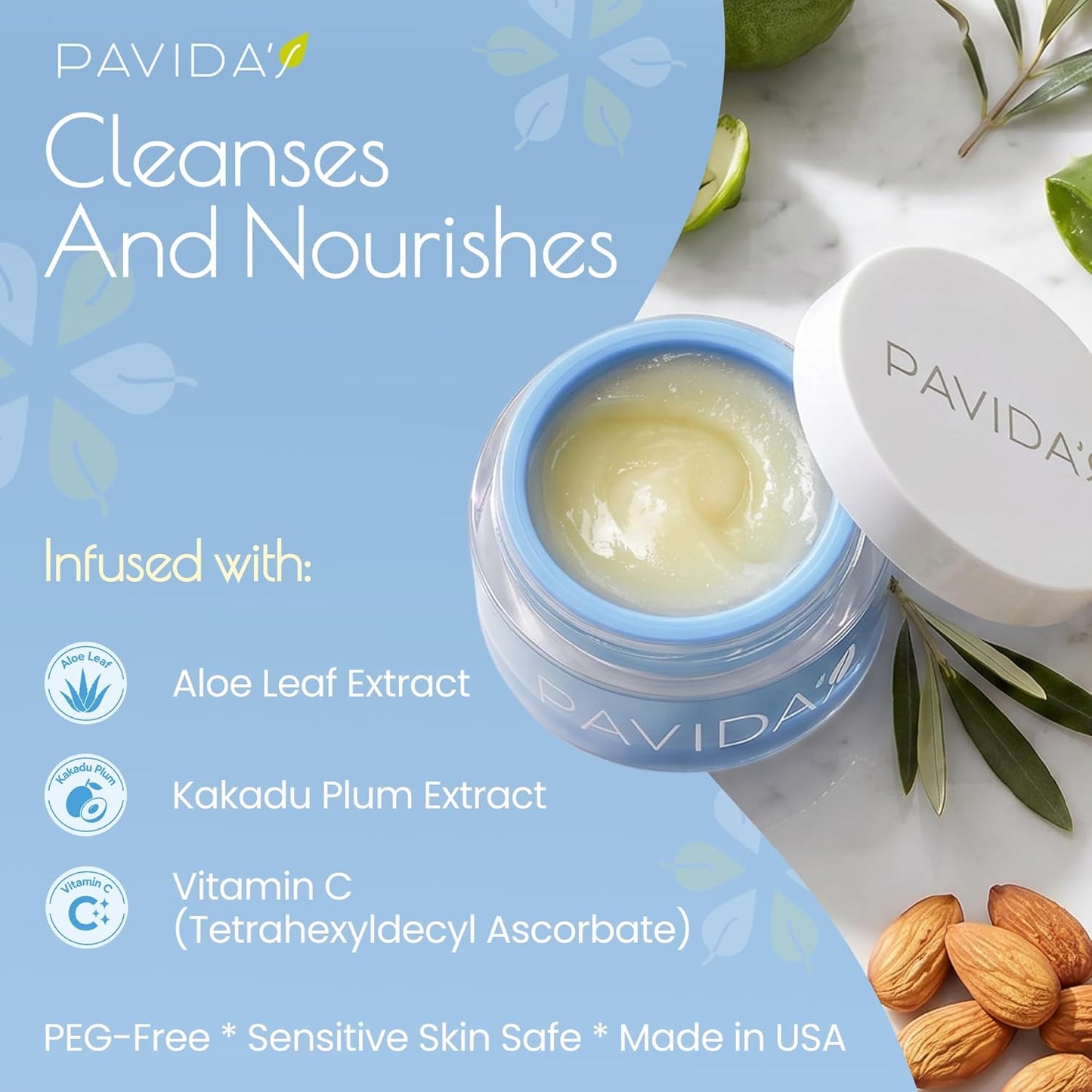 Makeup Remover Cleansing Balm – Melts Waterproof Makeup & SPF | Natural Vegan Formula – 1.7 Oz
