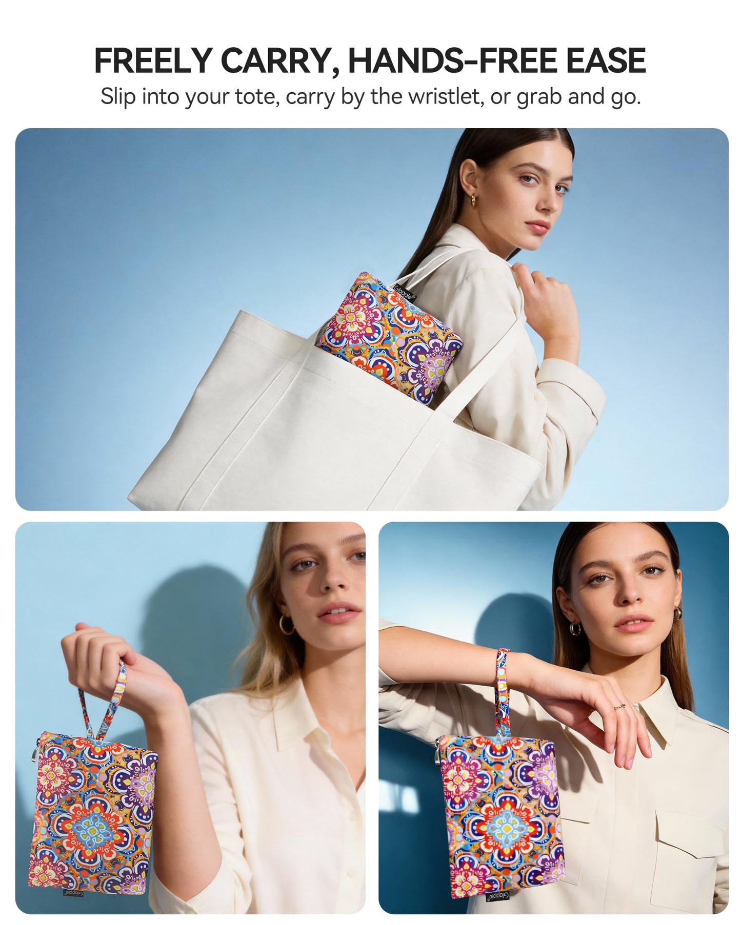 Gloppie Small Makeup Bag for Purse - Bohemian Cosmetic Bag for Women | Zipper Makeup Pouch Teacher Appreciation Gifts