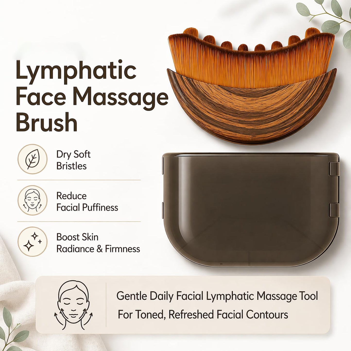 Nuvetra Lymphatic Brush - Lift & Glow Sculpting Tool for Enhanced Skin Absorption & Radiance