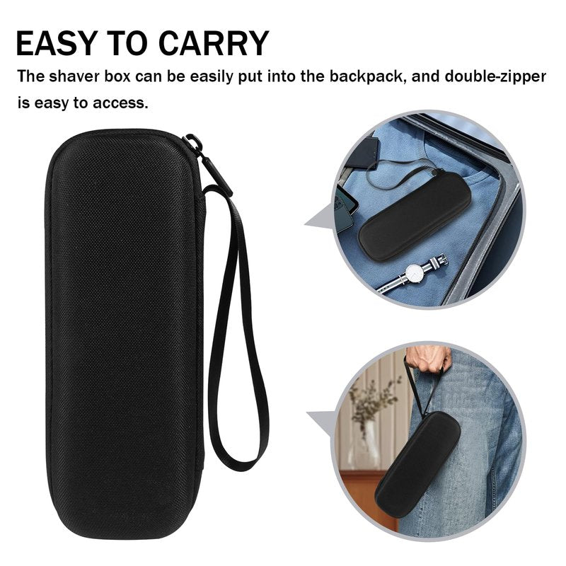 ZORETCO Hard Travel Carrying Case for Hybrid Electric Trimmer and Shaver, Portable Organizer Storage Bag for QP2520, QP2530, QP2620, QP2630- Black