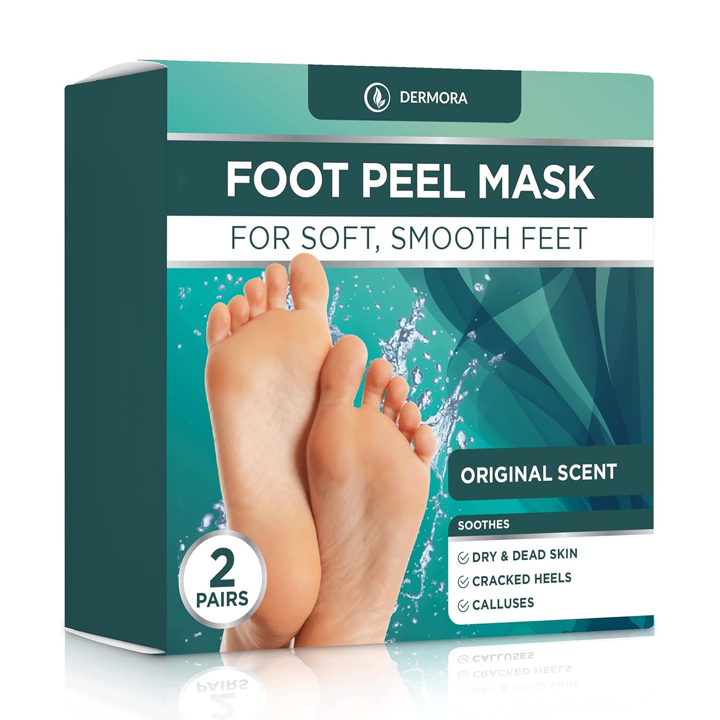 Exfoliating Foot Peel Mask - At-Home Spa Treatment for Dry, Cracked Feet | 2 Pairs Regular Size (Fits Women’s 11, Men’s 10)