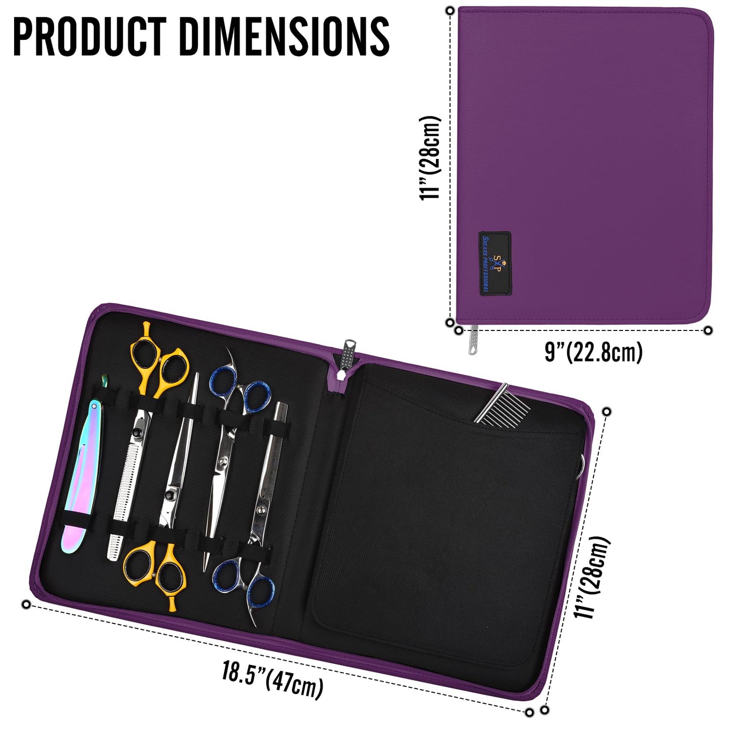 Case Holds 10 Grooming or Beauty Shears (PURPLE)