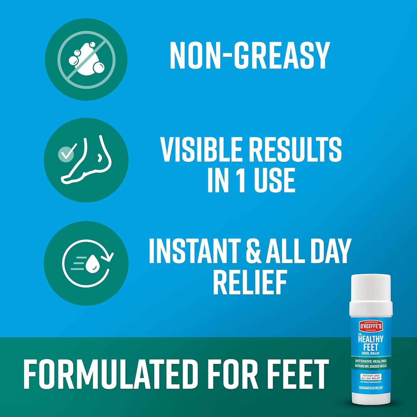 O'Keeffe's Intensive Healing Balm for Extremely Dry Feet - 2.2oz Stick for Cracked Heels | Moisturizing Relief