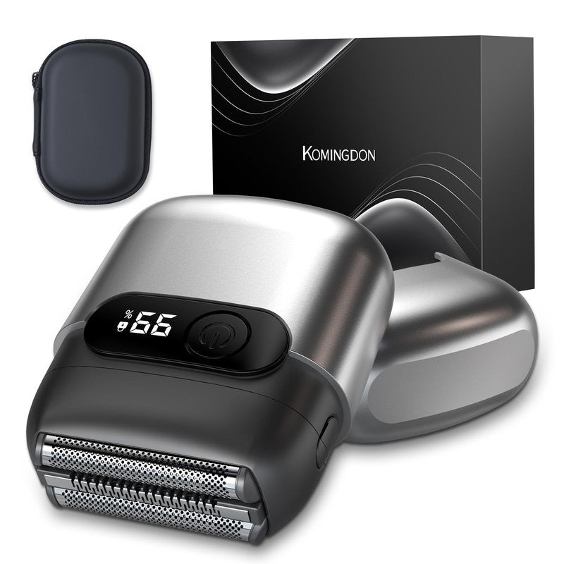 Electric Foil Shavers for Men,Mini Electric Razor with Storage Bag,3 Floating Blades,Portable mini Shaver,IPX7 Waterproof,Wet Dry Face Razor,USB-C (Silver)