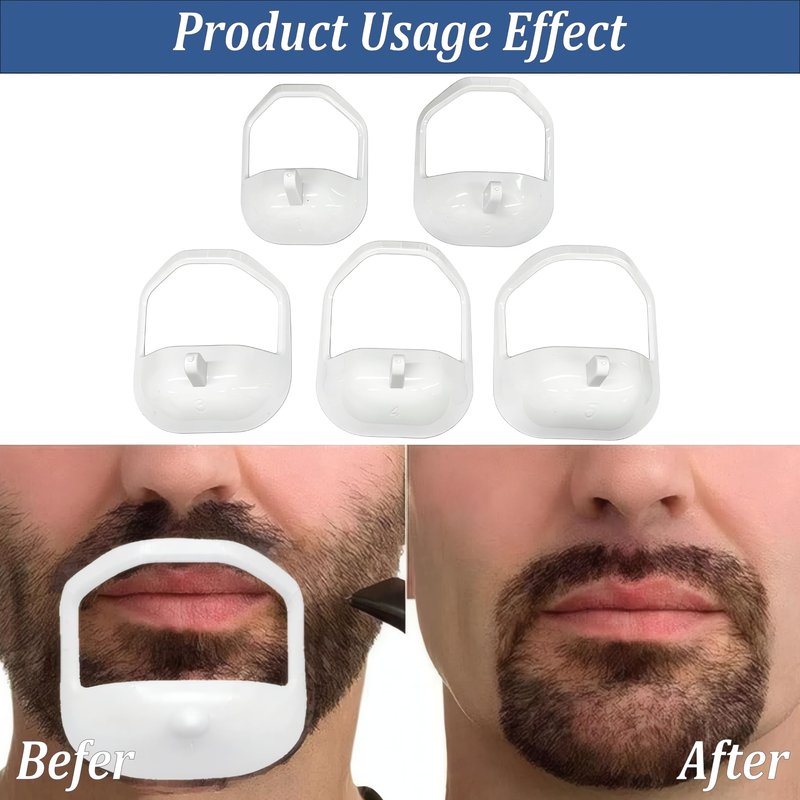 11 Pcs T-Blade Trimmer Guards and Goatee Shaping Template Set for Precise Length Control, Symmetrical Shaving to Prevent Crooked Edges in Men Daily Grooming, 6 Guide Combs 1/32 to 3/8 in, 5 Shapers