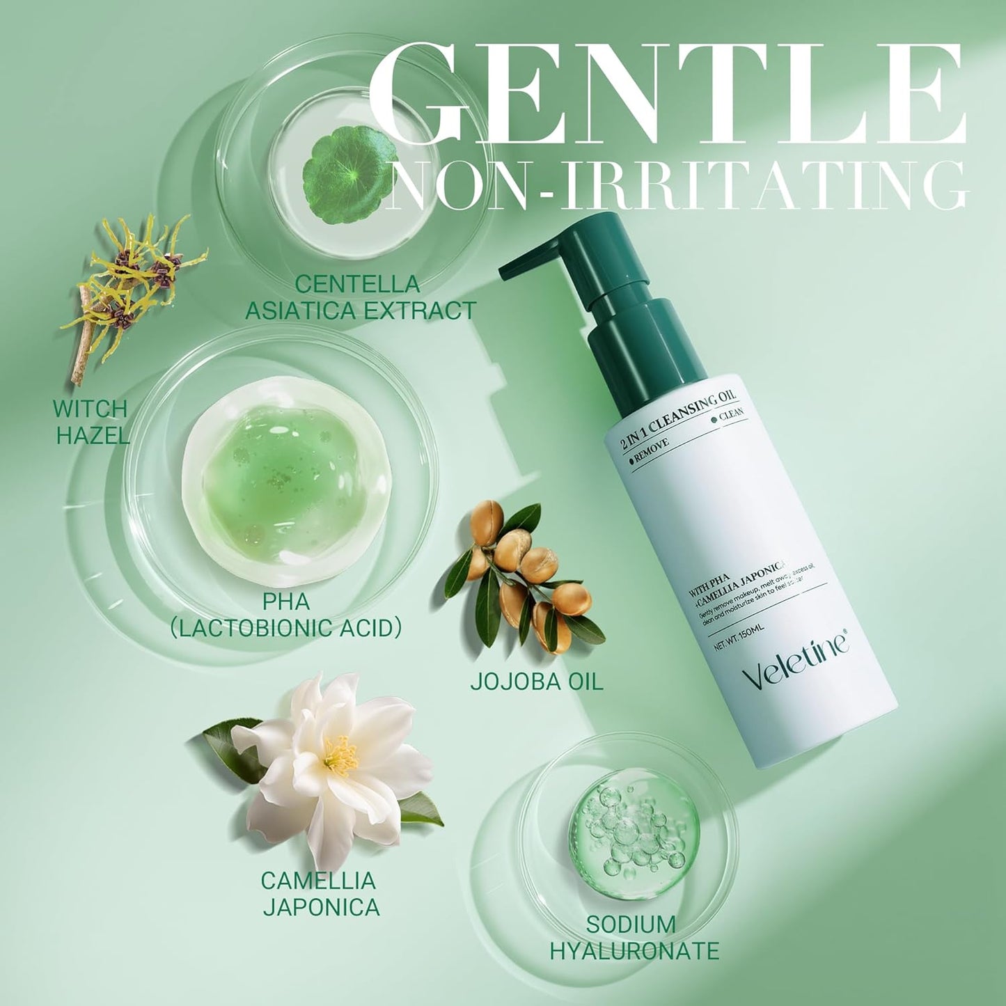 2-in-1 Makeup Remover Cleansing Oil - Lightweight Deep Cleanser with Centella & Camellia Extracts | 150ml for All Skin Types