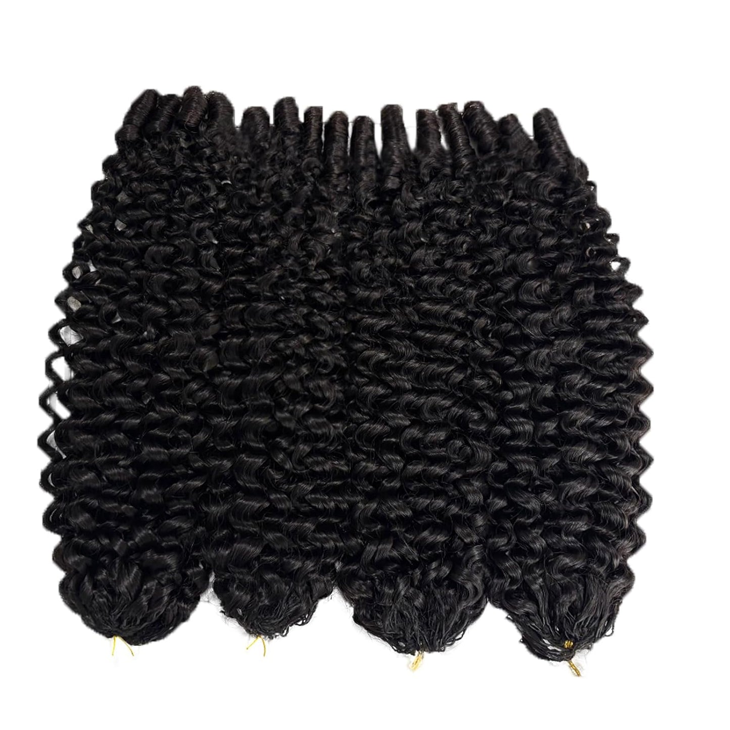 Curly Wave Human Crochet Hair - 14 Inch Pre-Looped Extensions for Black Women | Wet & Wavy 60g