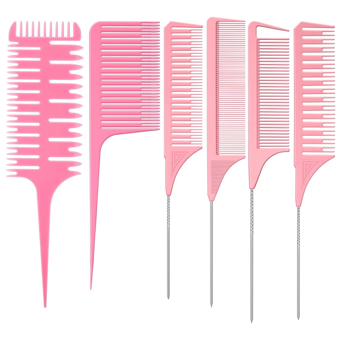 Highlighting Comb Set - 6 Pcs Weaving Hair Dyeing & Sectioning Combs for Balayage | Multicolor