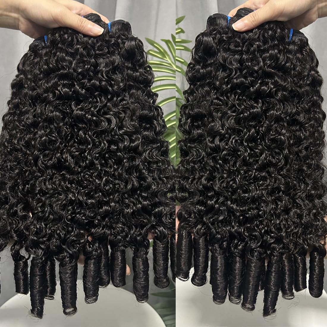 Burmese Curly Bundles Human Hair 18 20 22 Inches 3c4a Quick Weave 100% Unprocessed Real Human Hair Extensions 15A Water Wave with Spiral End Raw Double Weft for Women